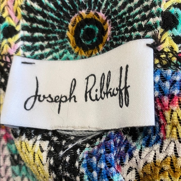 Joseph Ribkoff Multi-Colour Mandala Print Mesh Cardigan Size Large Artsy Boho - Picture 14 of 15